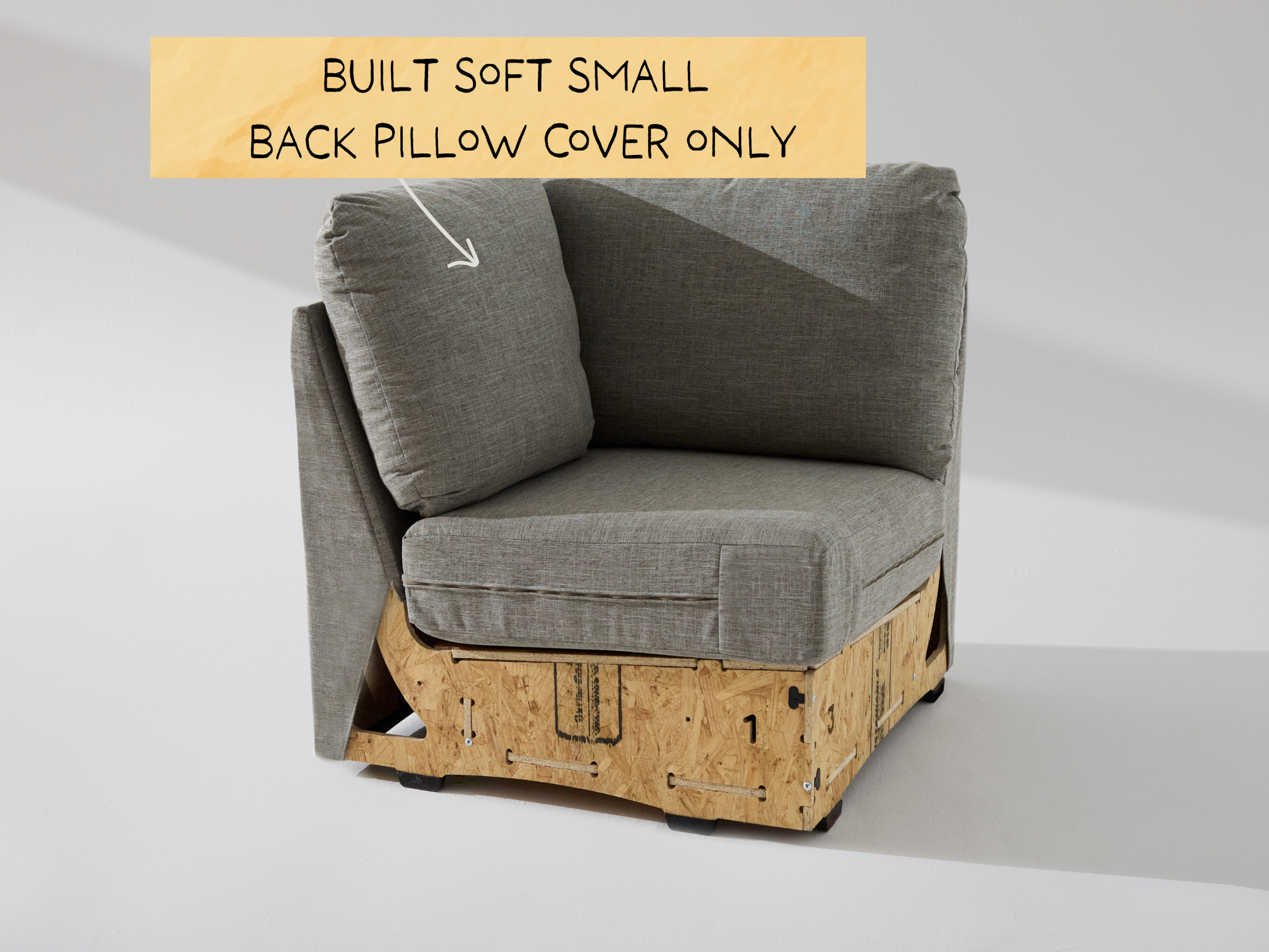 Built Soft Corner Unit: Fabric Small Back Pillow Cover ONLY