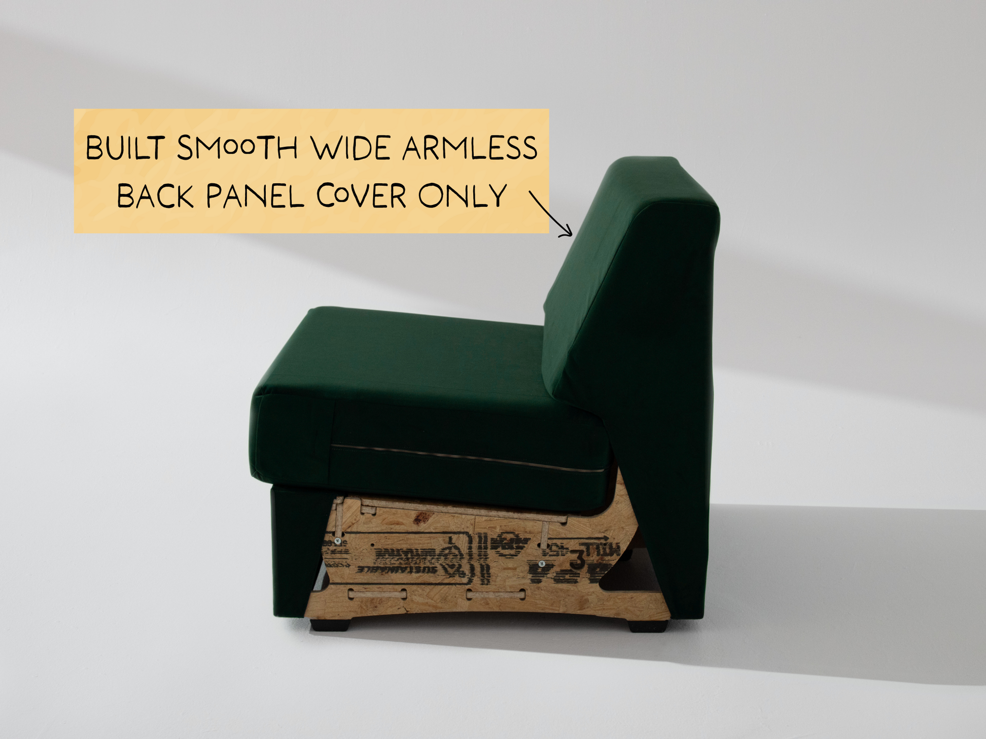 Built Smooth Wide Armless Unit: Fabric Back Panel ONLY