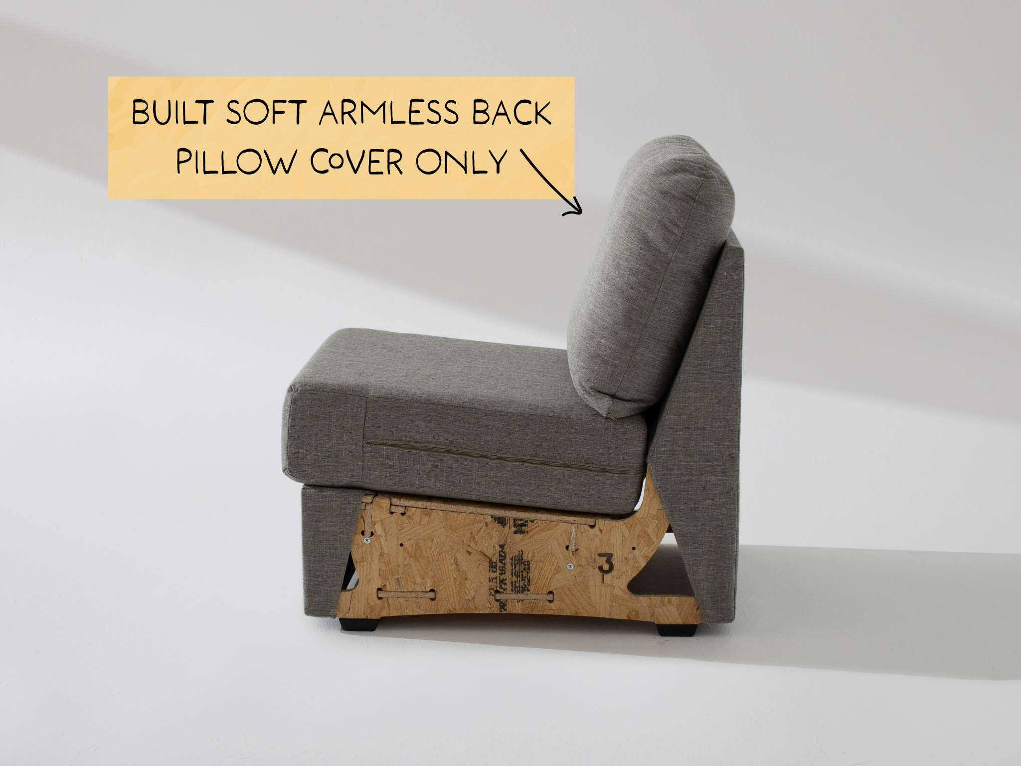 Built Soft Armless Unit: Fabric Back Pillow ONLY