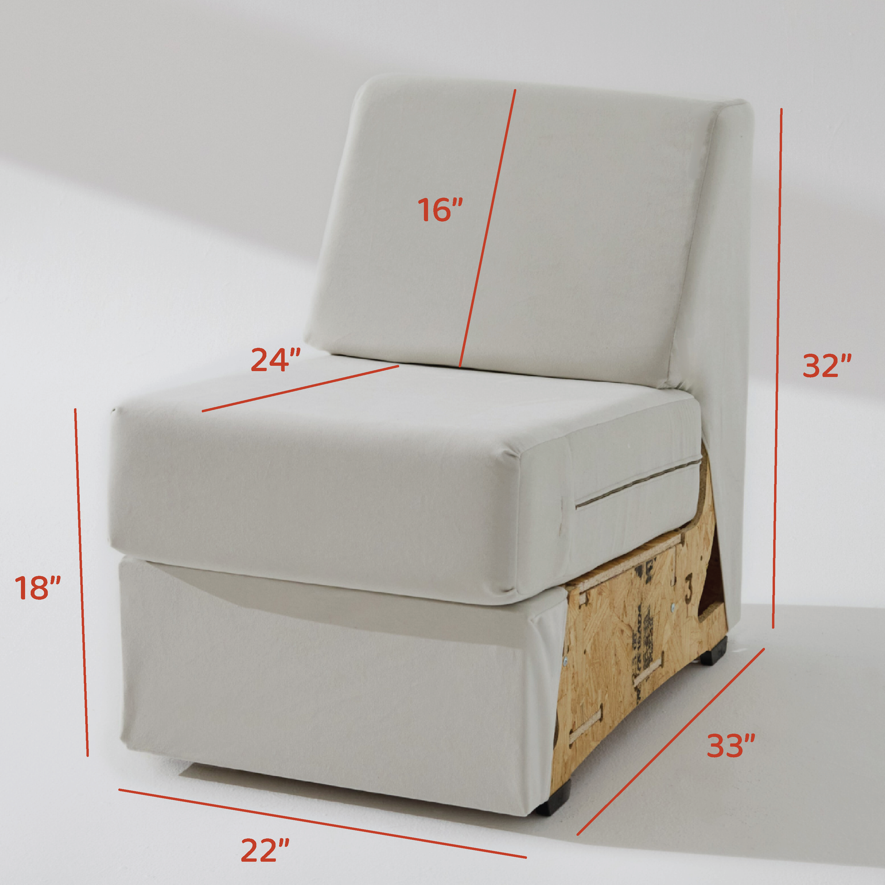 The Built Smooth (Foam Back) Armless Unit