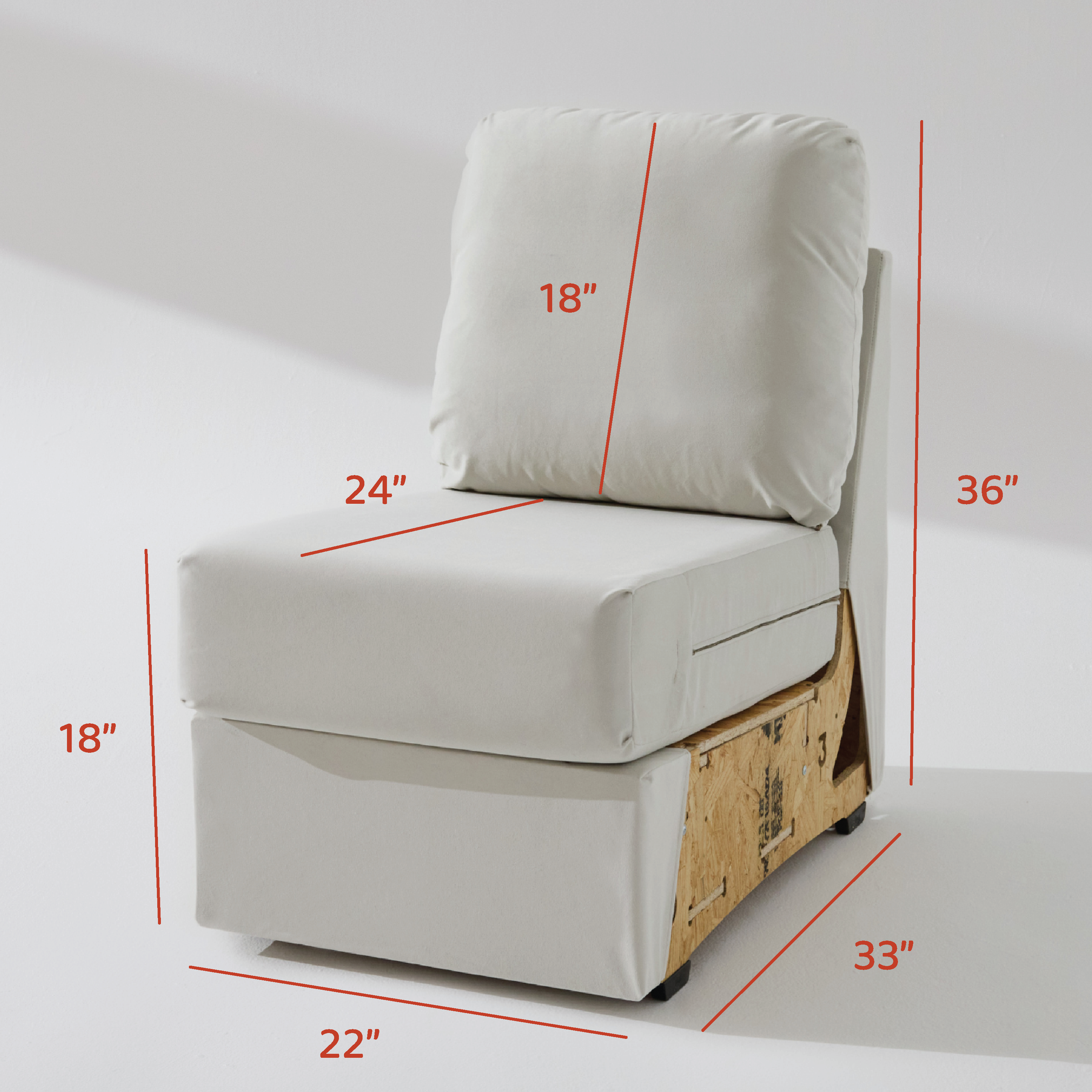 The Built Soft (Fiber Back) Armless Unit