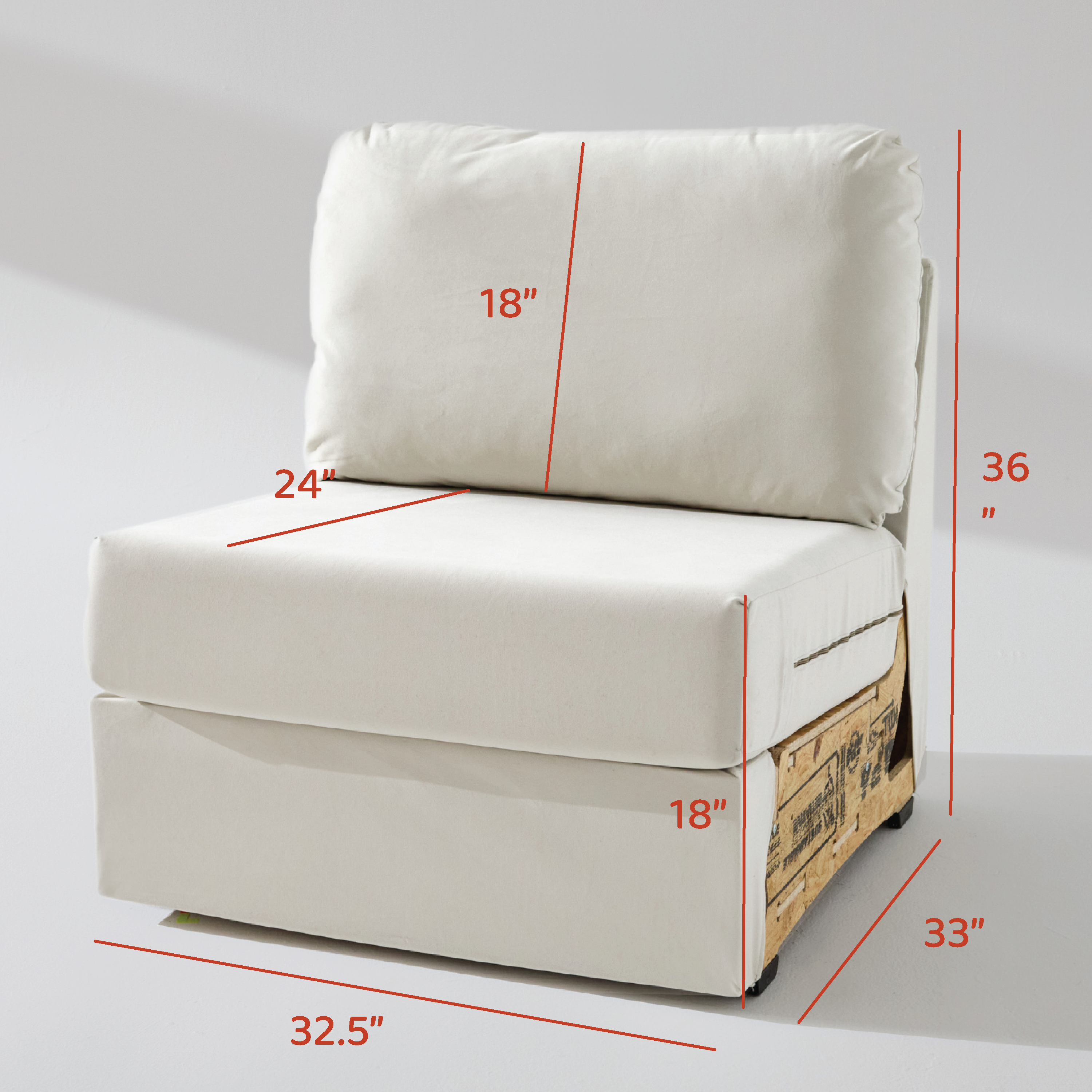 The Built Soft (Fiber Back) Wide Armless Unit